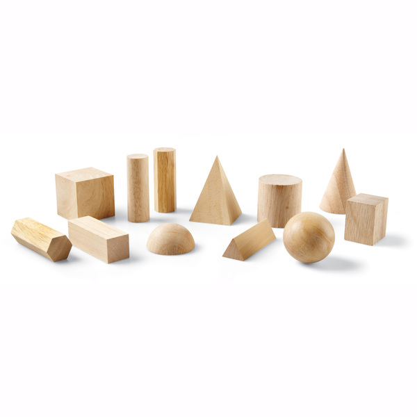Learning Resources Wooden Geometric Solids, 12 Pieces 0120